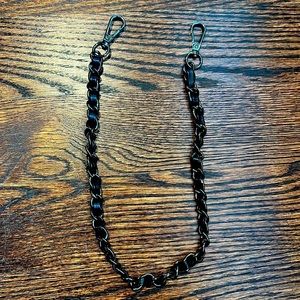 Black Leather and Black Metal Face Mask Chain  (71)